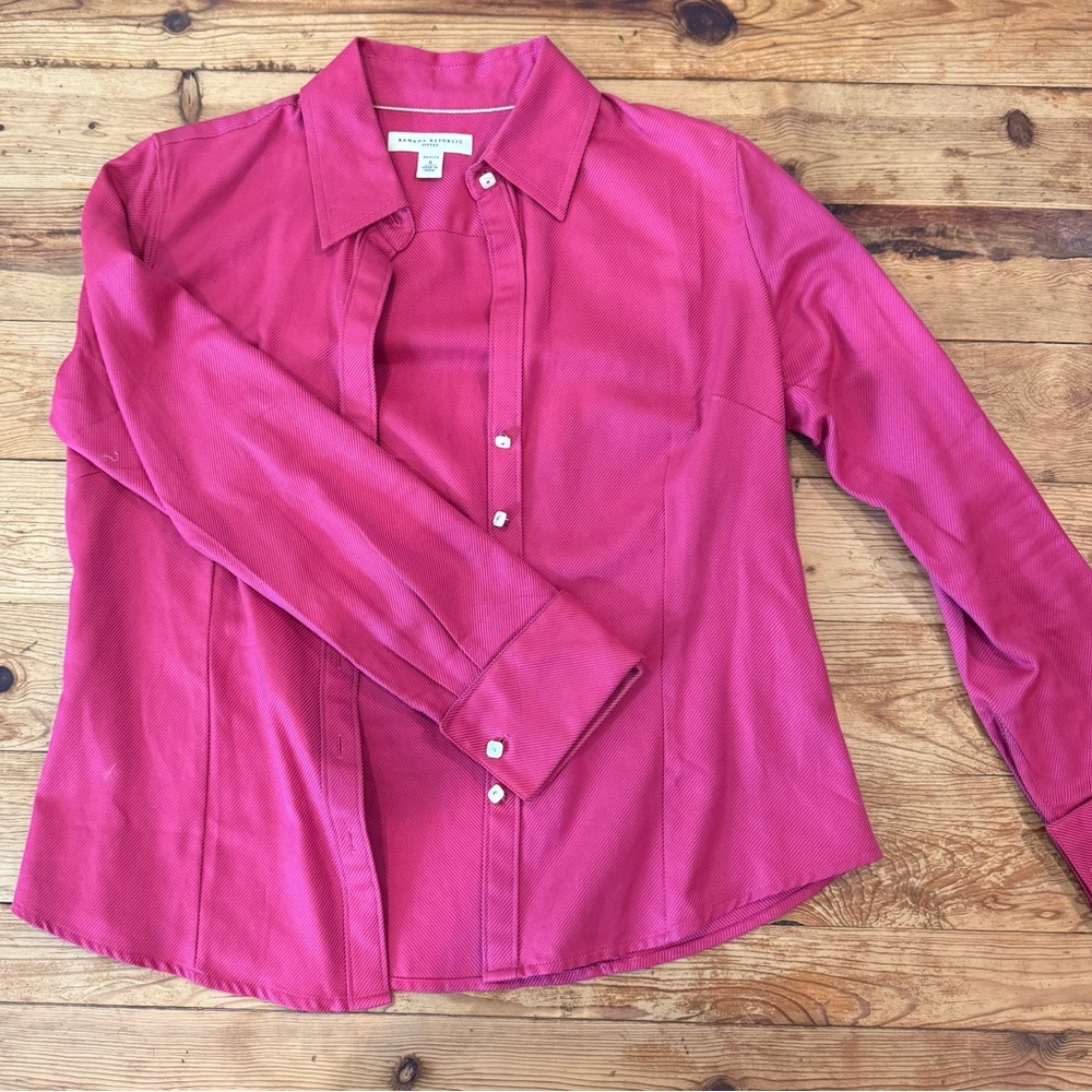 Banana Republic Fuchsia Button-Down Shirt